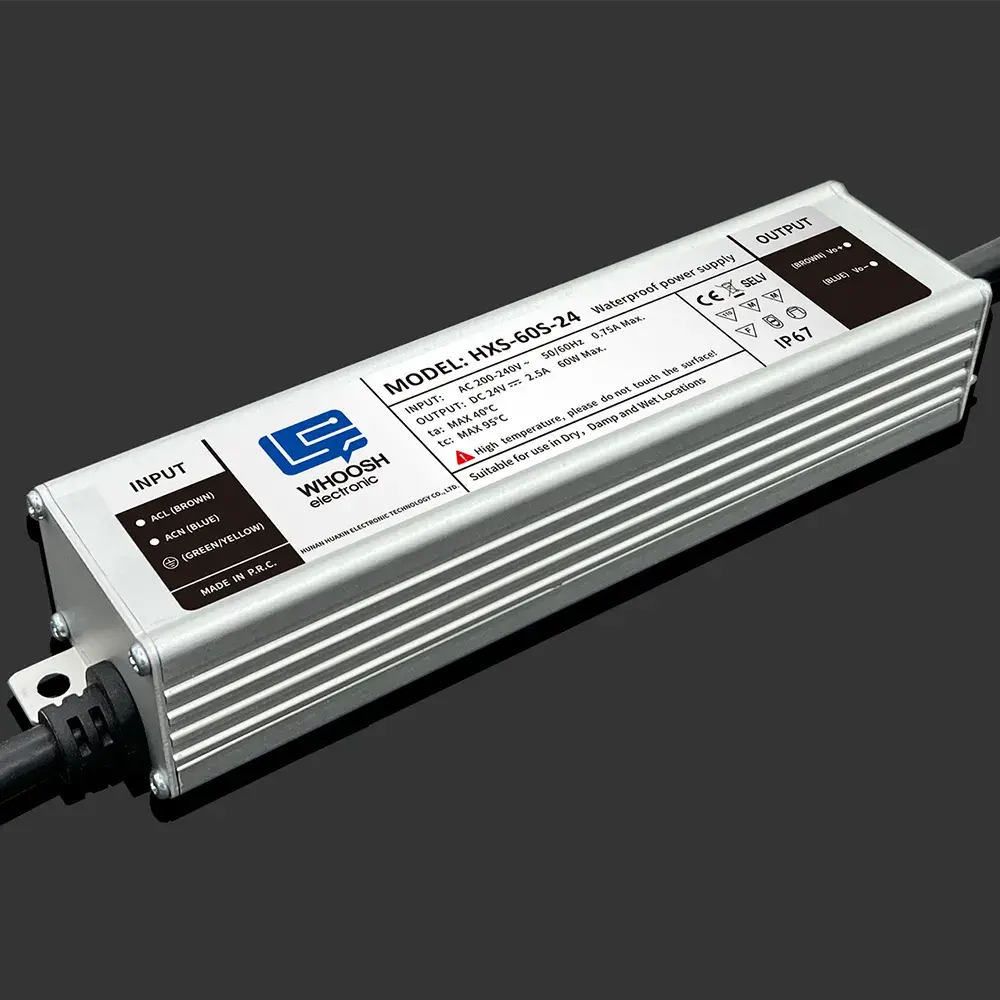 IP67 60W 12V 24V waterproof power supply Integrated Aluminum Housing with silicone fully sealed Factory Price